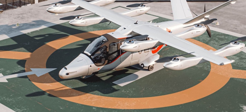 eVTOL Aircraft on Helipad